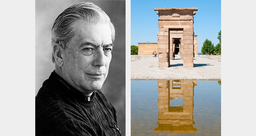 Mario Vargas Llosa, de la Biblioteca Nacional al Templo de Debod