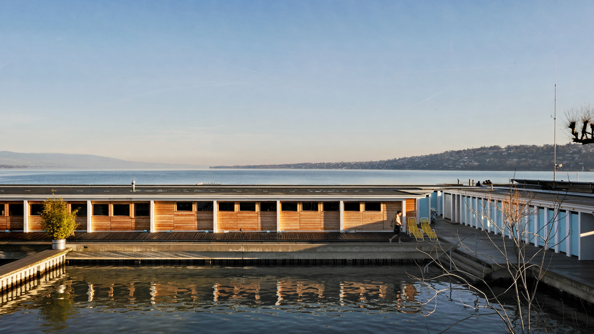 Opened in Geneva in 1872, the Bains de Pâquis are a sauna and spa located on a platform on Lake Geneva
