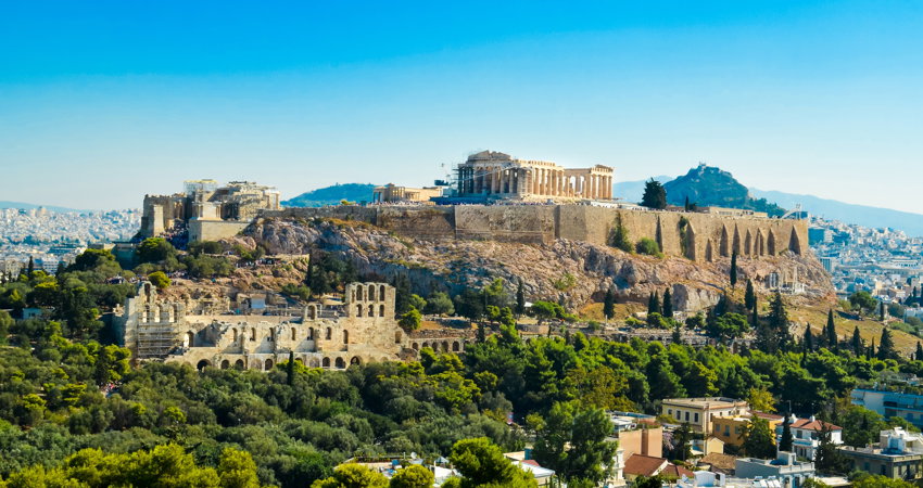 The imposing acropolis of Athens, probably the most important stop on a journey through classical Greece.