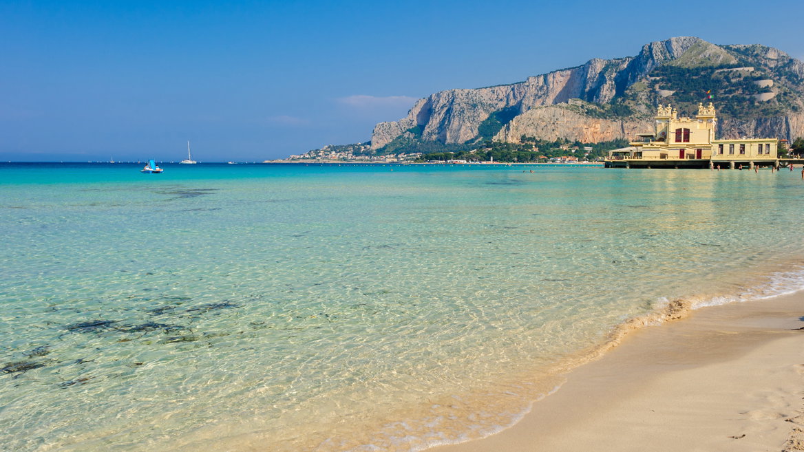 Mondello beach in Palermo is one of prettiest in Italy.
