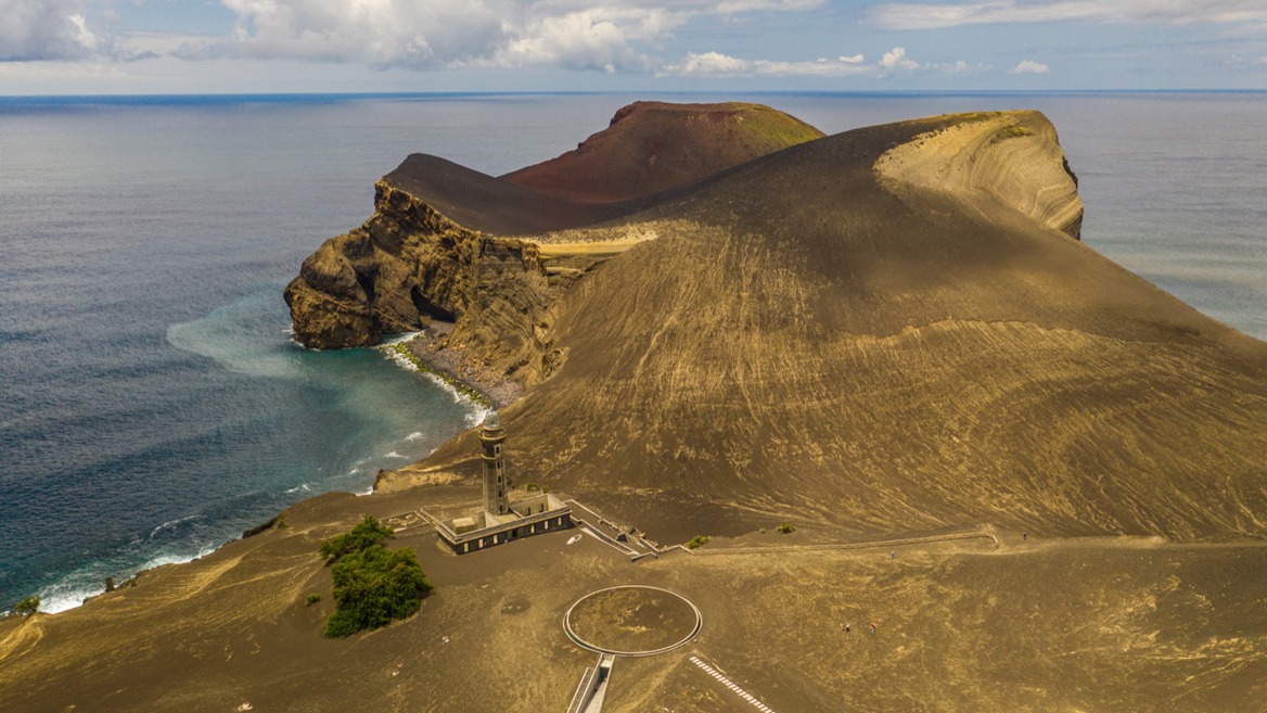 You can still clearly see the island that the Capelinhos volcano created when it erupted. Today, it is joined to Faial.