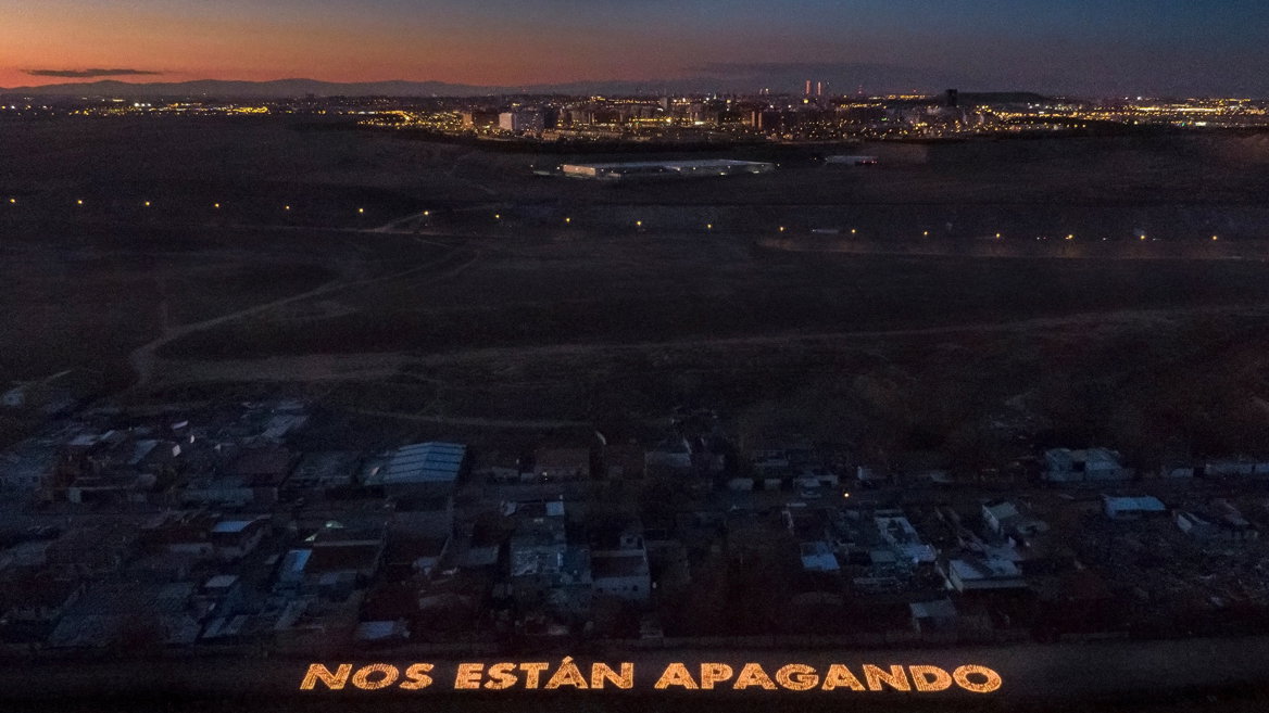The project of Boa Mistura as a protest against the situation of 4,000 people living without light since 2020, in Europe’s largest informal settlement: Madrid’s Cañada Real.