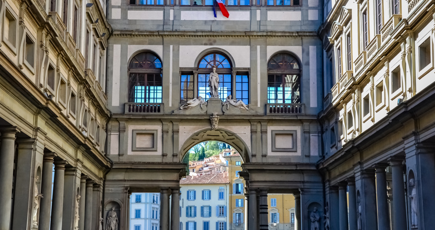 La Galería degli Ufiici en Florencia es el museo más visitado de Italia.
