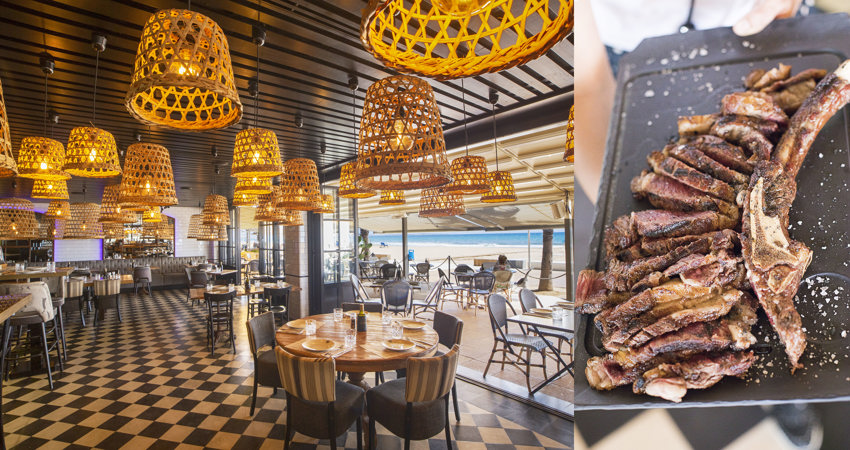 Interior de Moments y chuleta de tomahawk de wagyu