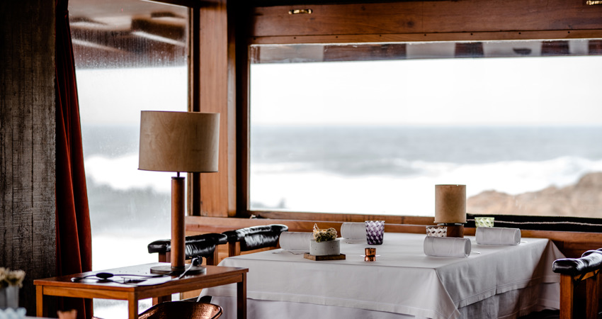 View from the architectural masterpiece that is Álvaro de Siza's work, with the waves of the Atlantic Ocean in the background.