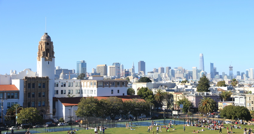 Aerial view of the Mission Street neighbourhood