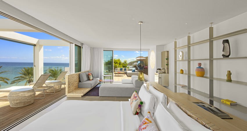 Una de las habitaciones del Hotel W Ibiza