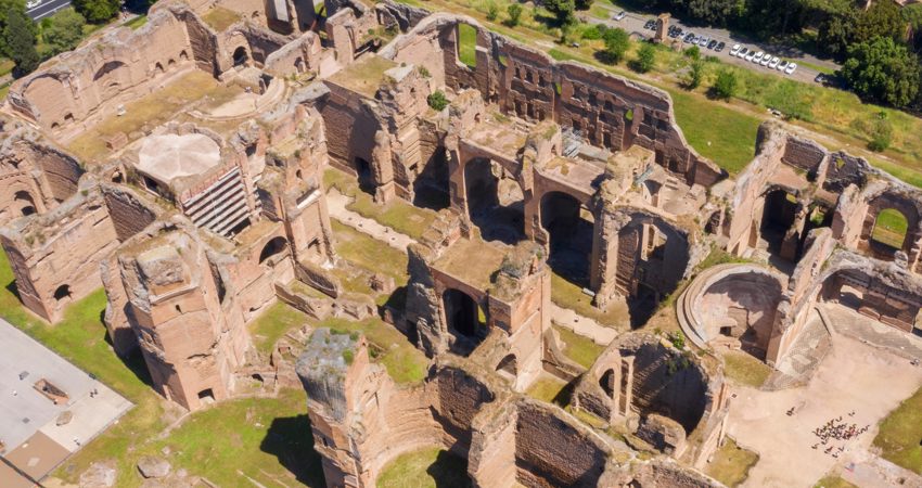 Air view of the Baths of Caracalla