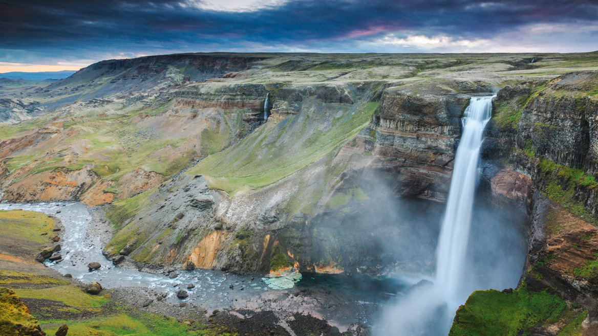 The Þjórsárdalur Valley, located in southern Iceland, is known for the contrast of its landscapes