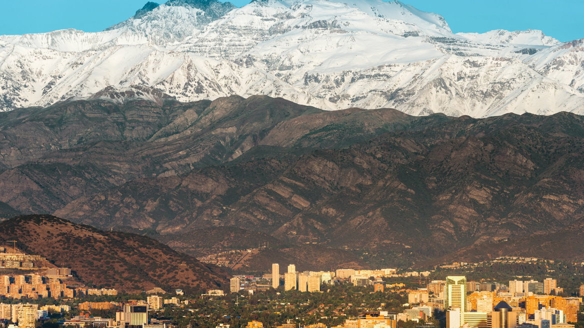 El majestuoso cerro El Plomo en Chile