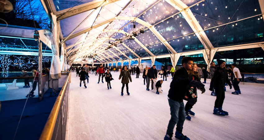 La pista de hielo más larga de Londres.