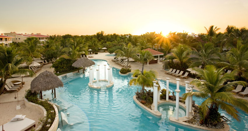 Lie under a palm tree in the Dominican Republic